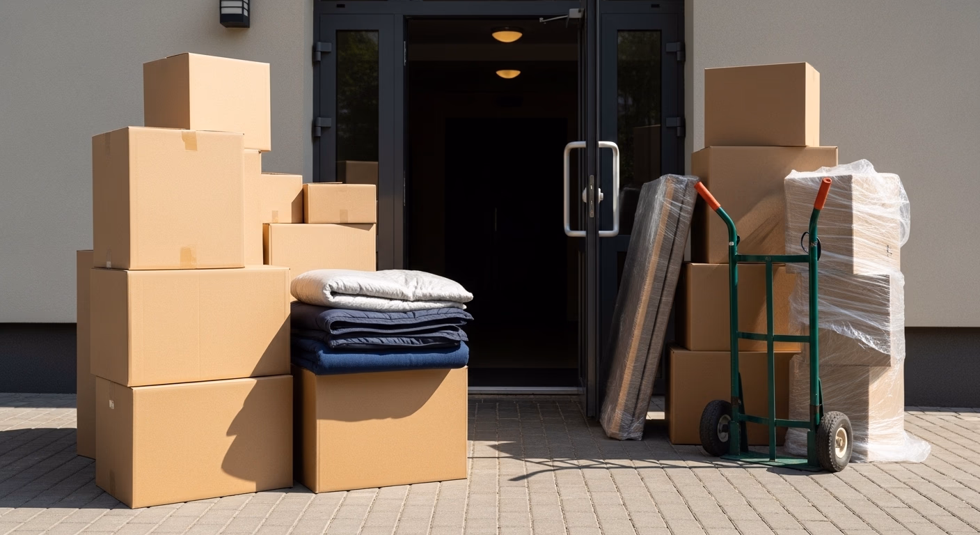Personal cargando muebles para un porte